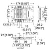 Penn Elcom D0557Z-DW Large WeatherSeal Lid Stay in 10mm Dish with 27mm Offset