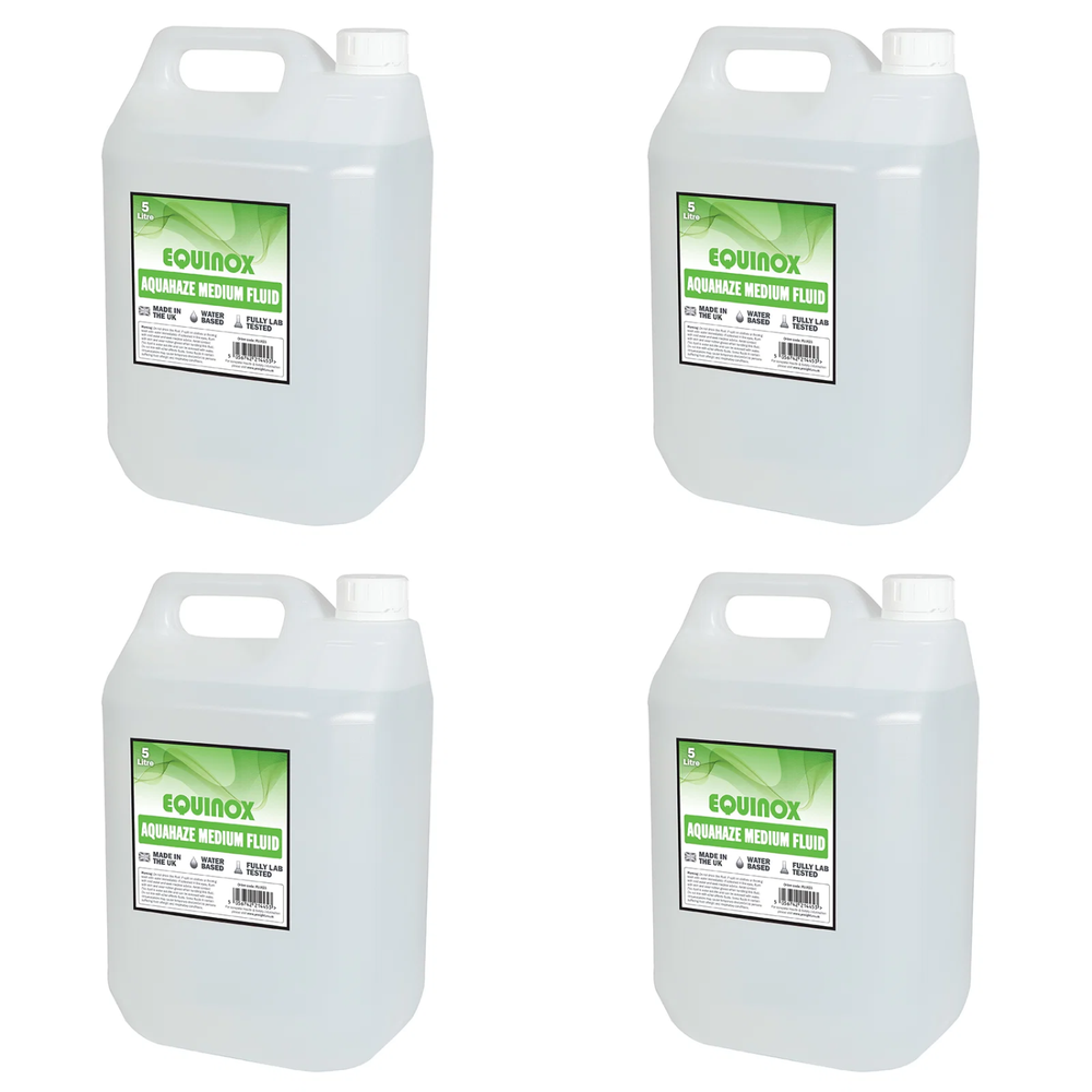 4 x Equinox 5 Litres Medium Density Haze Fluid Aquahaze