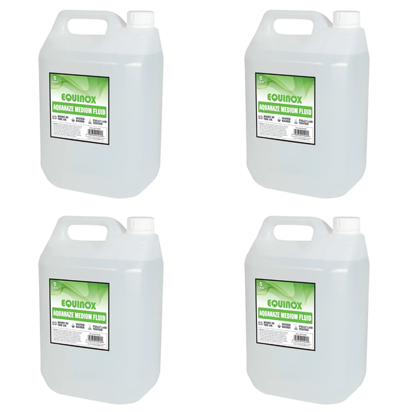 4 x Equinox 5 Litres Medium Density Haze Fluid Aquahaze
