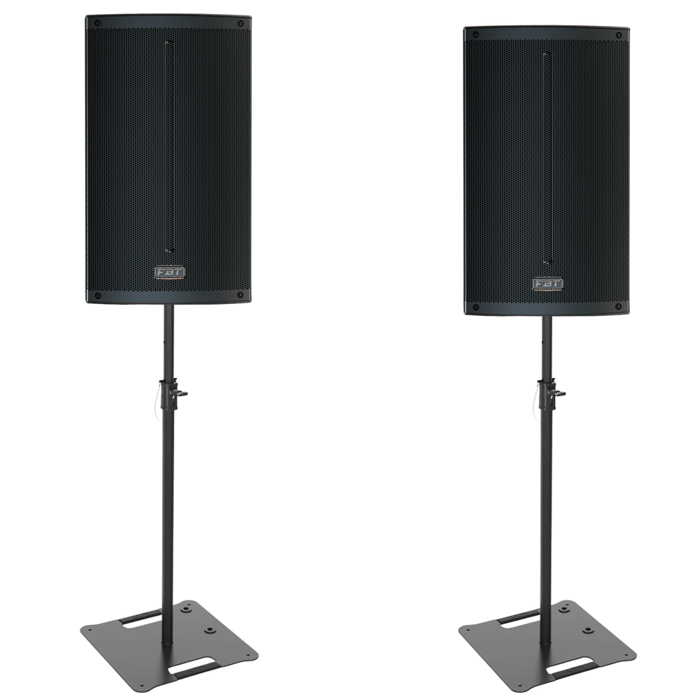 2 x FBT X-Lite 112A 12" Active Speakers With Square Base Stands