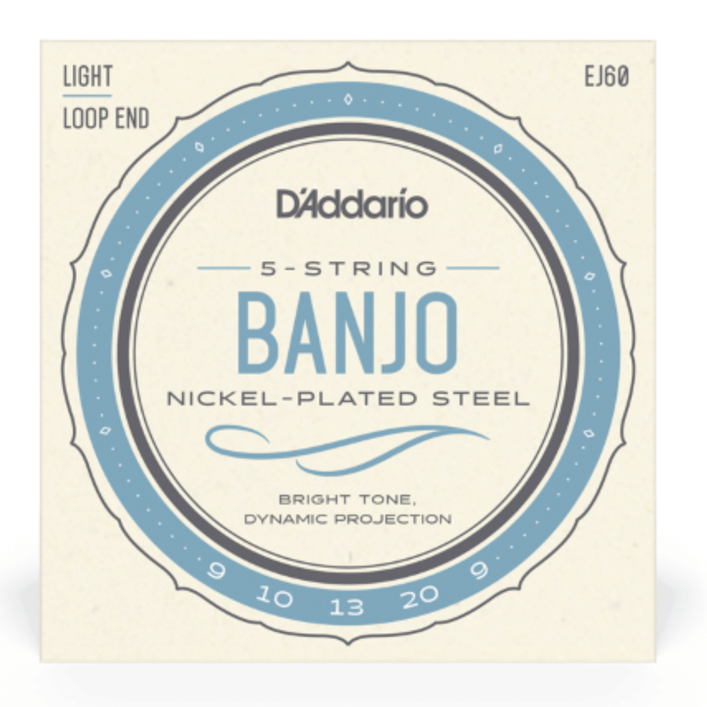 D'Addario EJ60 Banjo Guitar Strings Nickel Light 9-20