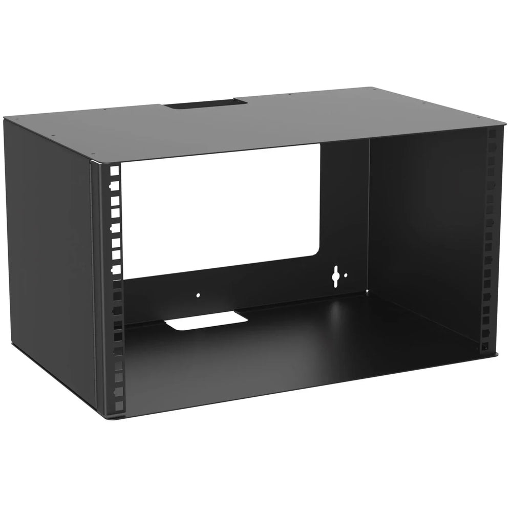 Penn Elcom 6U Wall Mount Bracket with Square Hole Hinged Rails - 300mm Deep