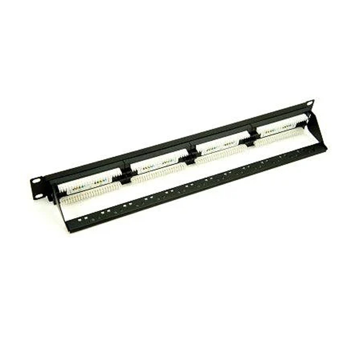 Penn Elcom 1U Rack Panel Filled with 24 x CAT 5e Connectors with Cable Management