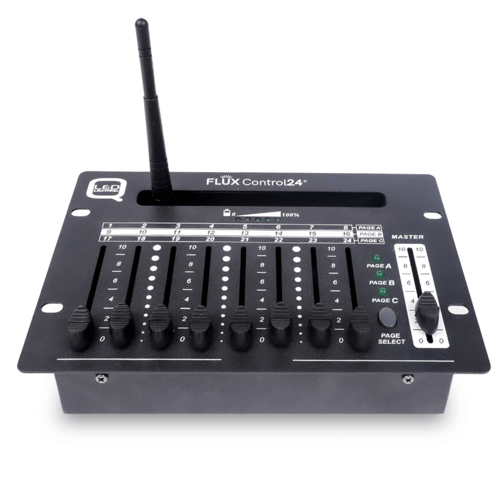 Q-LED Lighting Flux Control24+ W-DMX Compatible + Wired 24 Channel DMX Controller