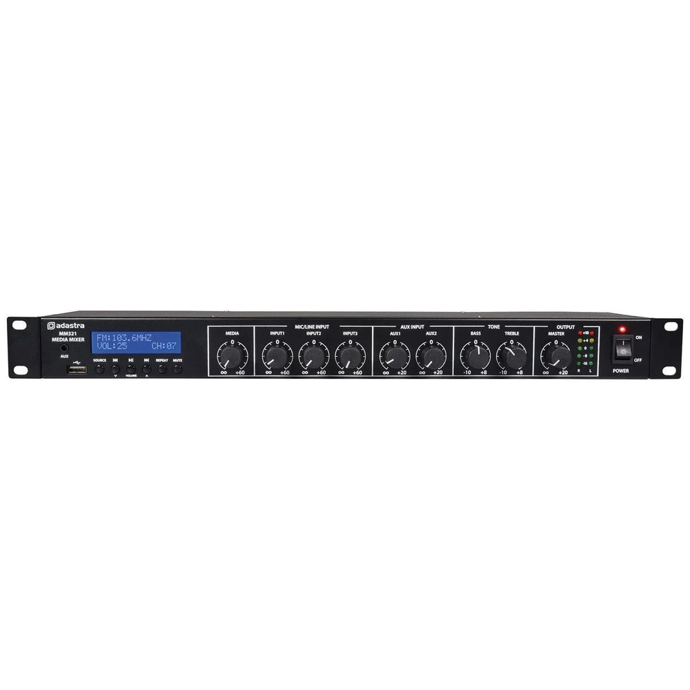 Adastra MM321 1u Rack Mixer + BT/USB/FM Player - DY Pro Audio