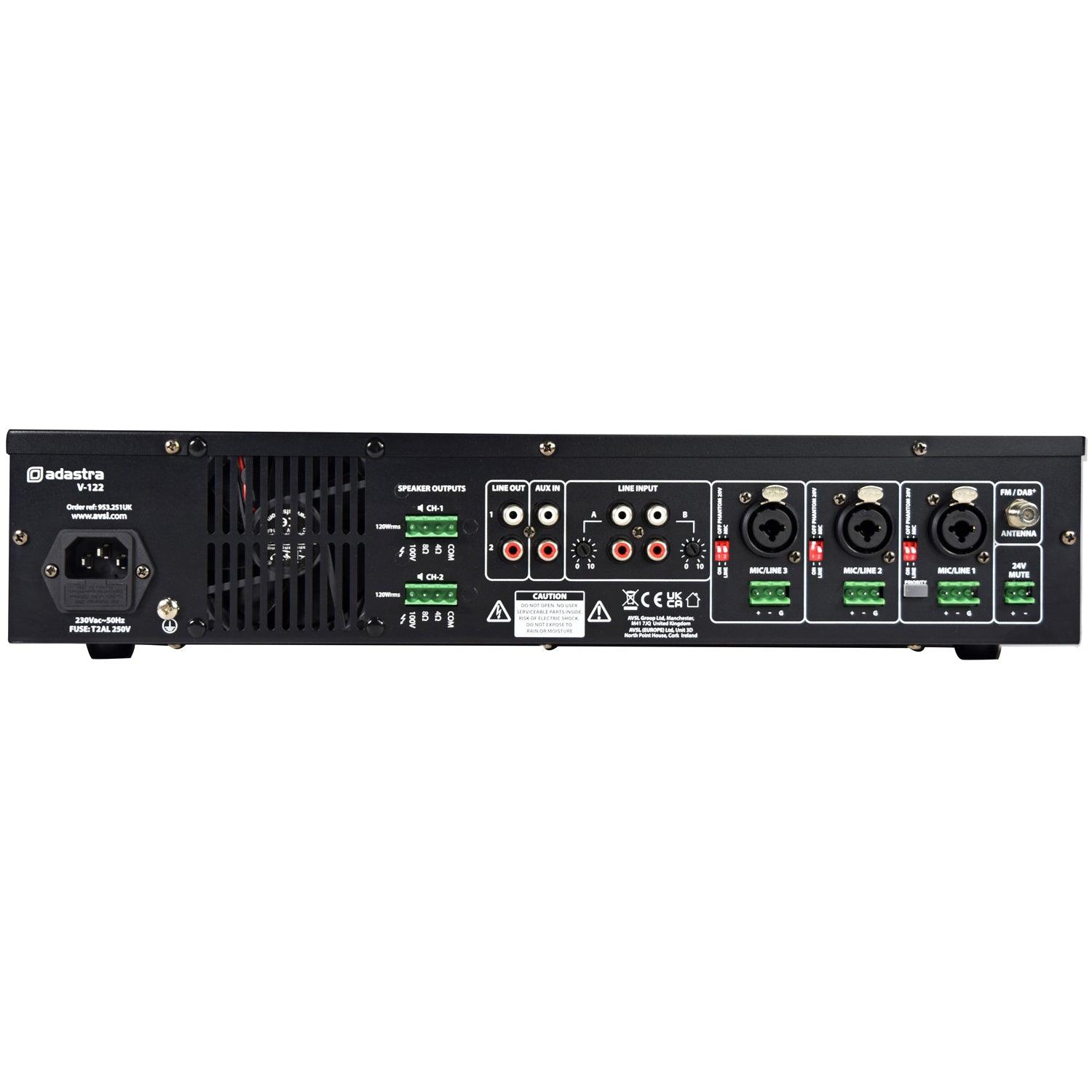 Adastra V-122 Mixer-Amplifier 100V with DAB+/FM/USB/SD/BT - DY Pro Audio