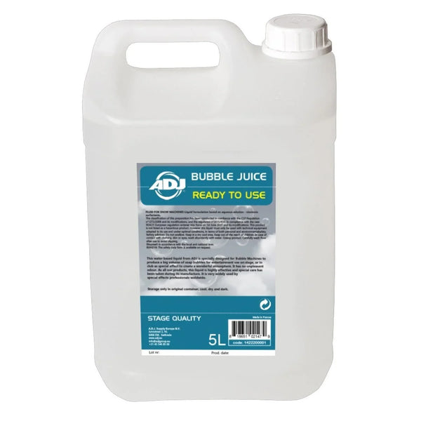 ADJ 5 Litres Bubble Fluid Juice Bottle 5L - DY Pro Audio
