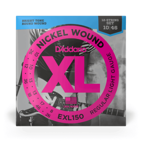 D’Addario EXL150 nickel wound 12 string electric guitar strings gauge 10-46