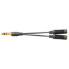 AV:Link 6.35mm Stereo Plug Male to Dual 1/4" Jack Female Headphone Audio Splitter Lead 0.2m