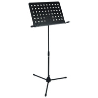 NJS Black Conductors and Sheet Music Stand With Twin Microphone Holders