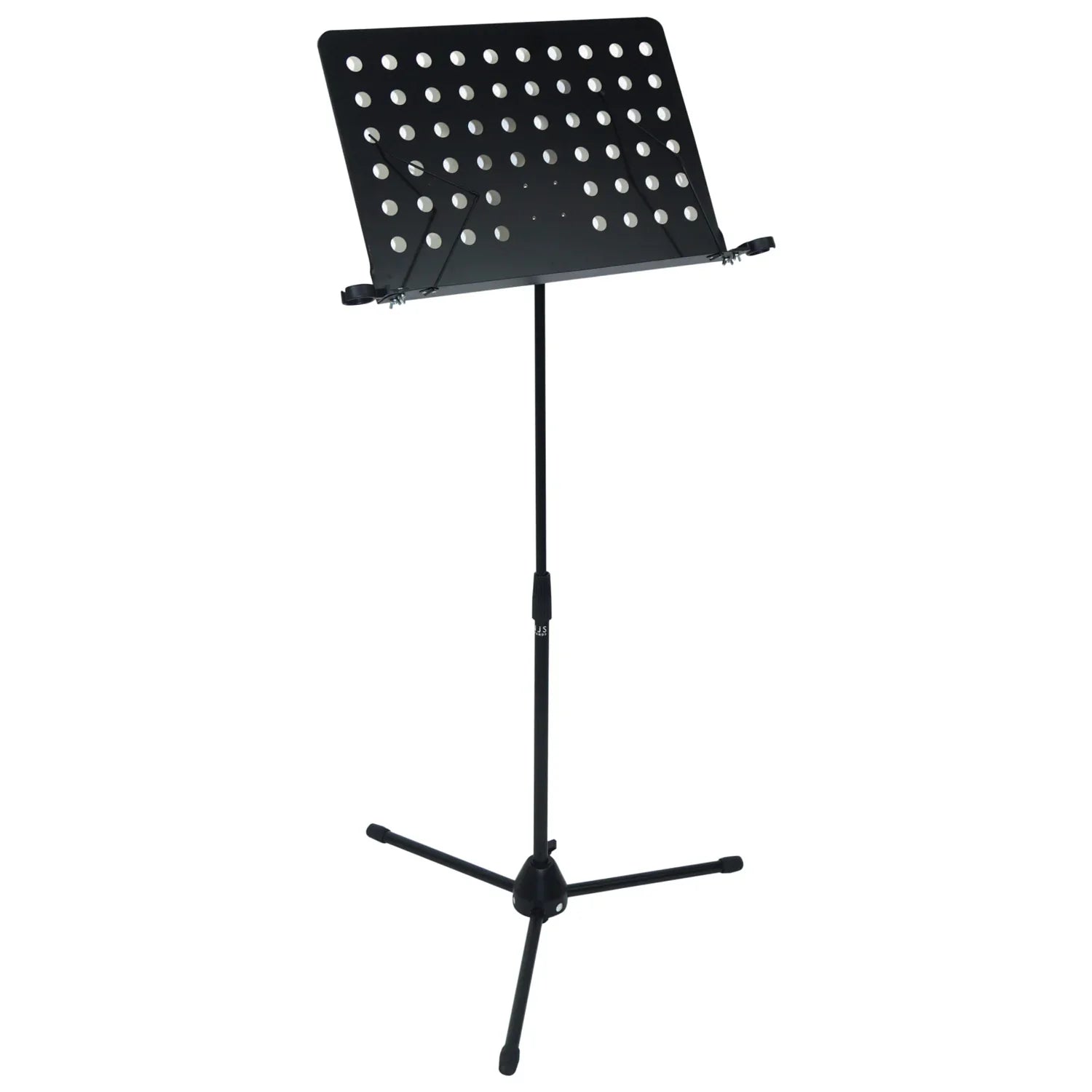 NJS Black Conductors and Sheet Music Stand With Twin Microphone Holders