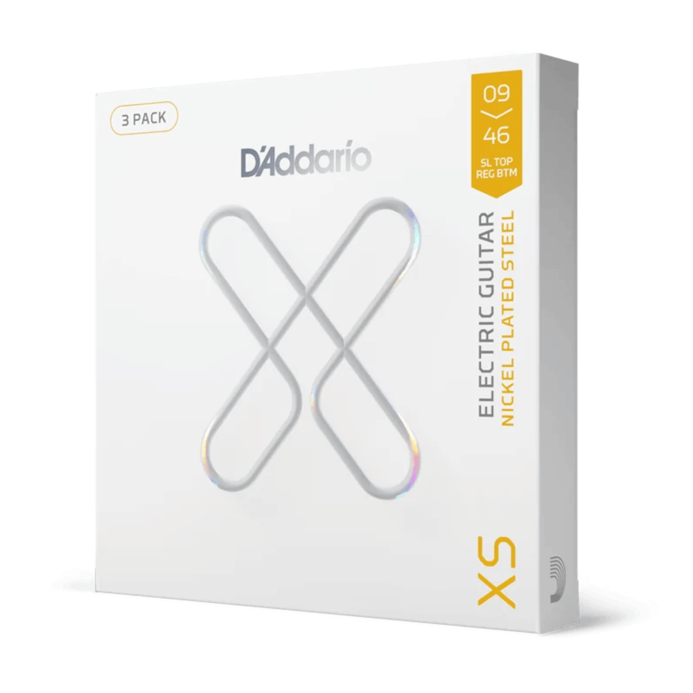 D'Addario XSE0946-3P 09-46 XS Nickel Coated Electric Guitar Strings 3-Pack