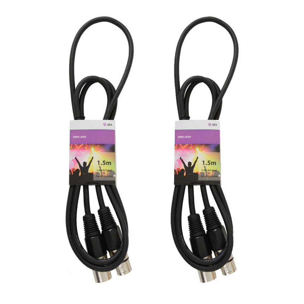 2 x QTX 1.5m DMX Cables