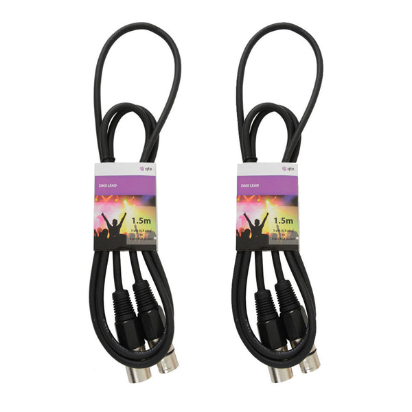 2 x QTX 1.5m DMX Cables