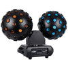 Pair of Showtec FireBall PRO dual ball RGBW LED effect lights connected with DMX cable