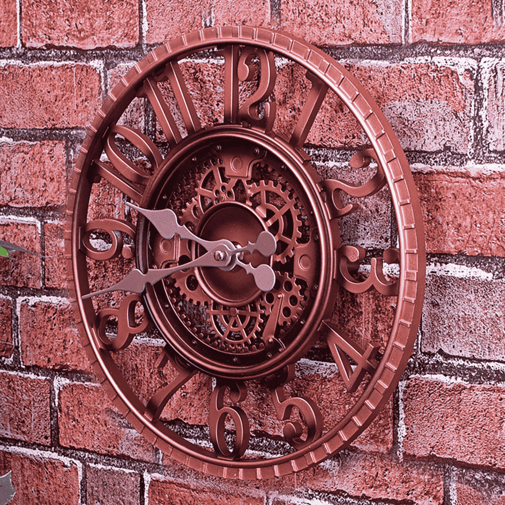 St Helens Large Outdoor Wall Clock - Bronze Resin 30cm - Vintage Garden Display