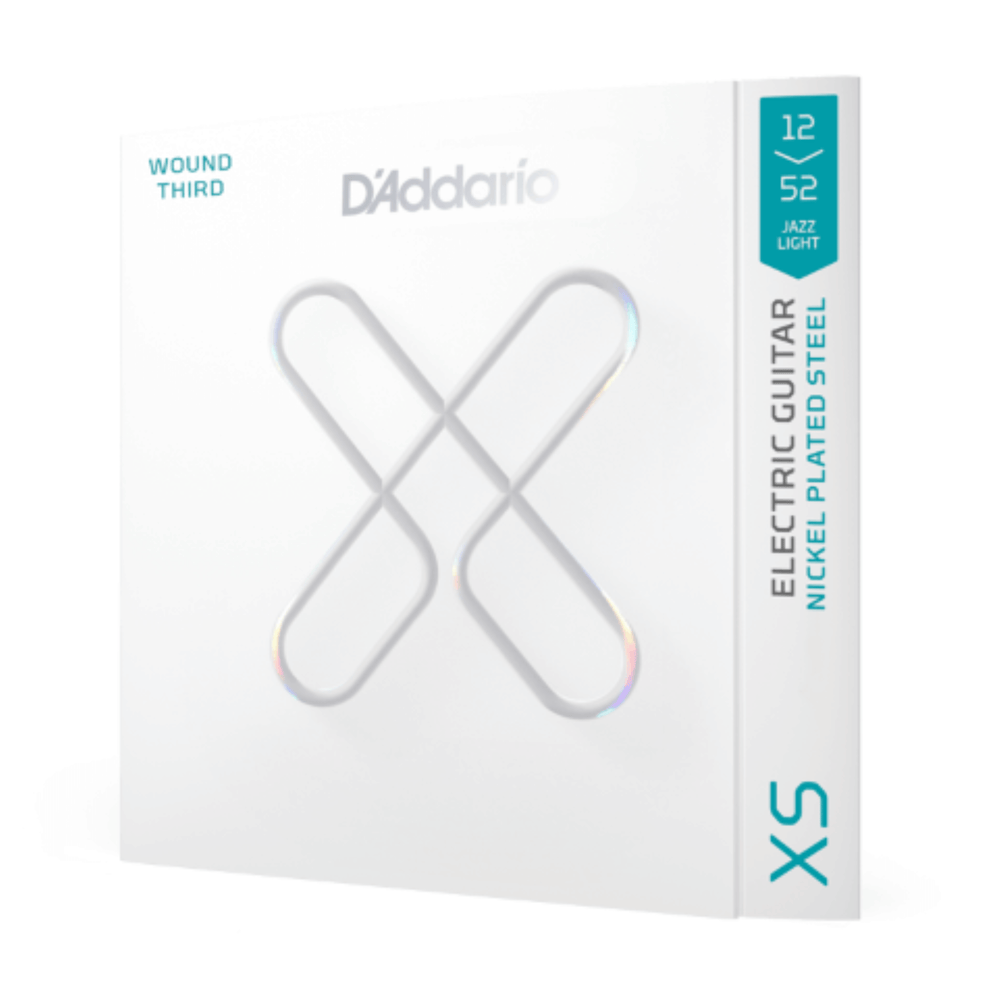 D'Addario XS Nickel Electric Guitar Strings - 12-52 Light Wound Third