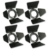 4 x Pulse Black Par 16 Birdie Barn Doors