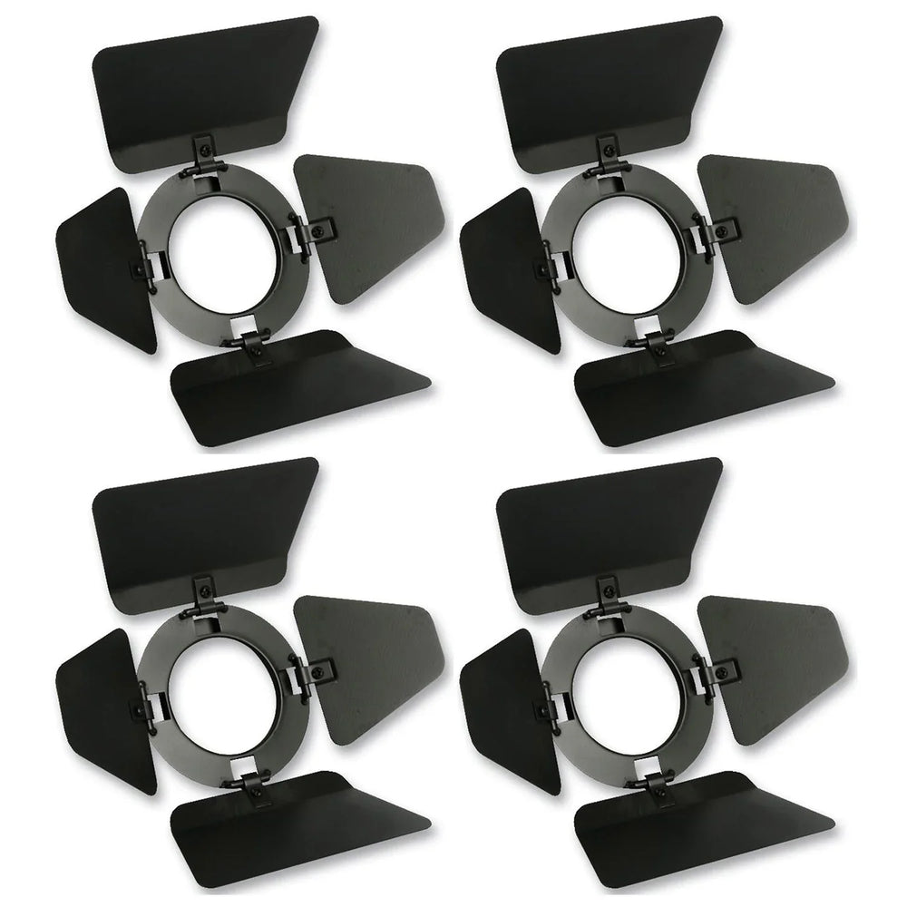 4 x Pulse Black Par 16 Birdie Barn Doors