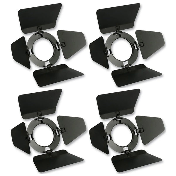 4 x Pulse Black Par 16 Birdie Barn Doors