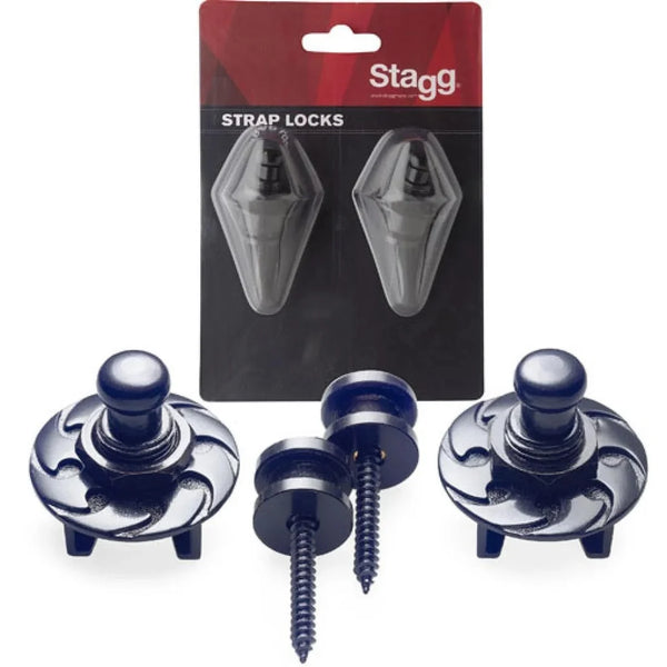 Stagg Black Guitar Strap Button and Lock