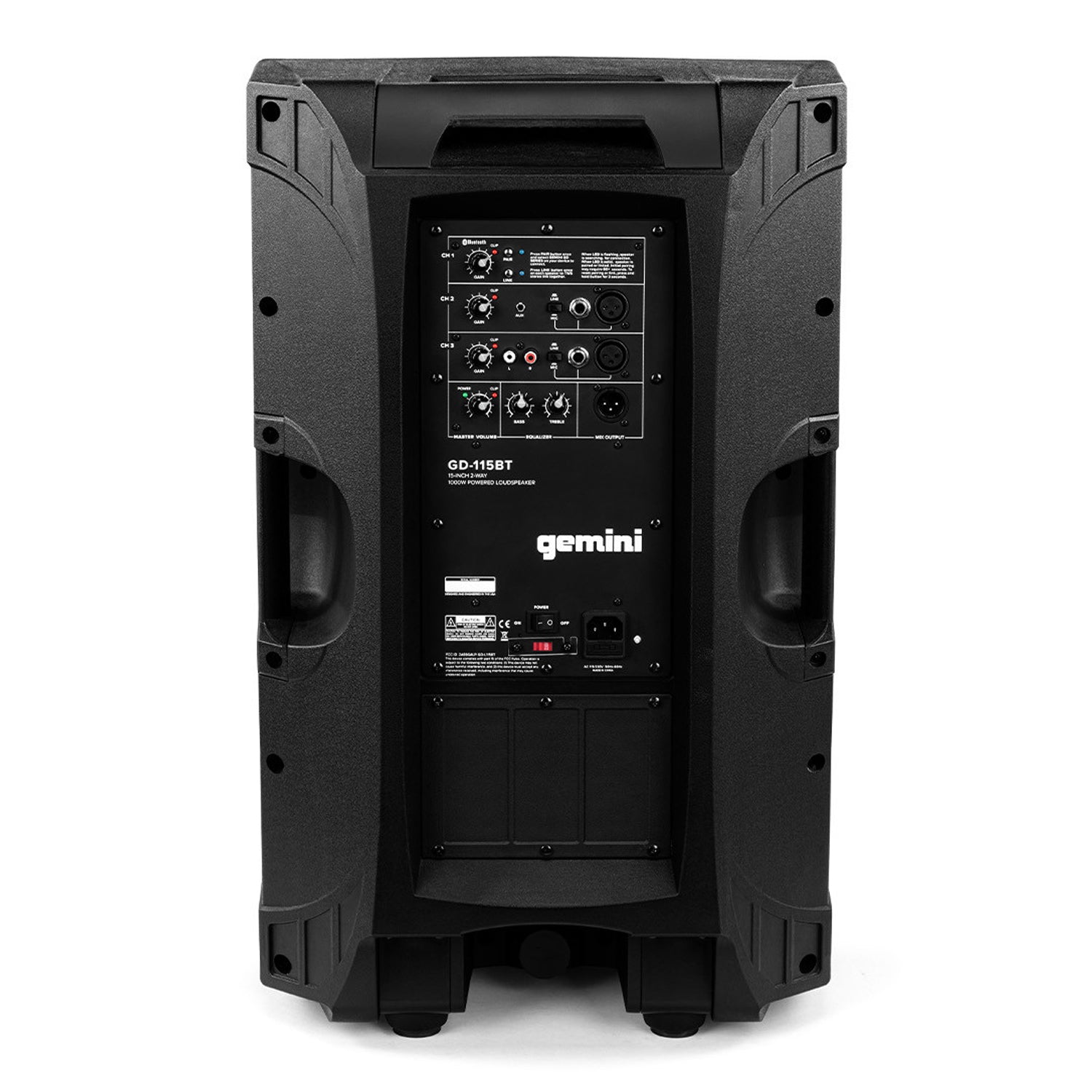 Gemini GD-115BT 15" 1000w Active Loudspeaker with Bluetooth