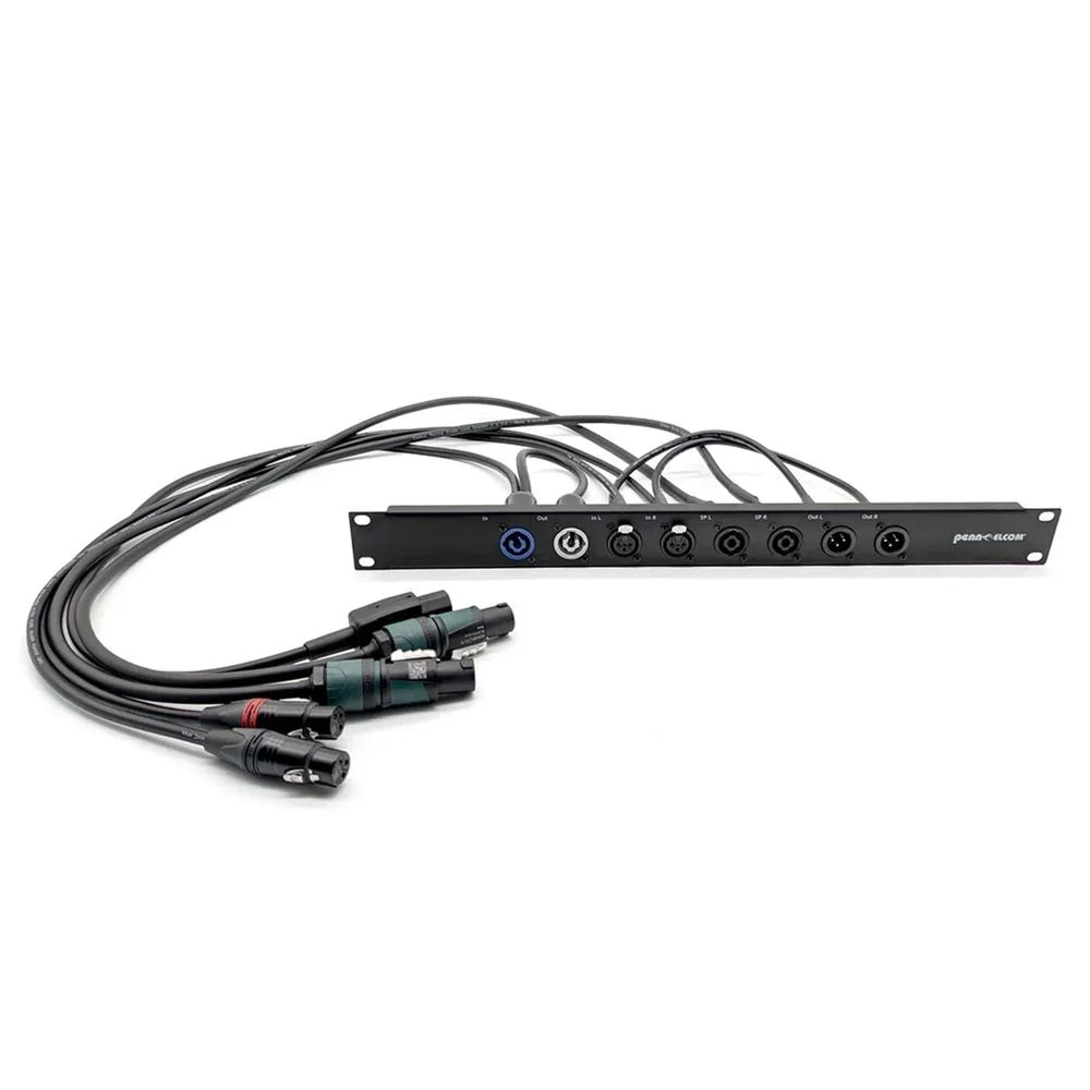 Penn Elcom 1U Eight-Way Rack Panel with XLR, Speaker and Power Links with 1m Tails