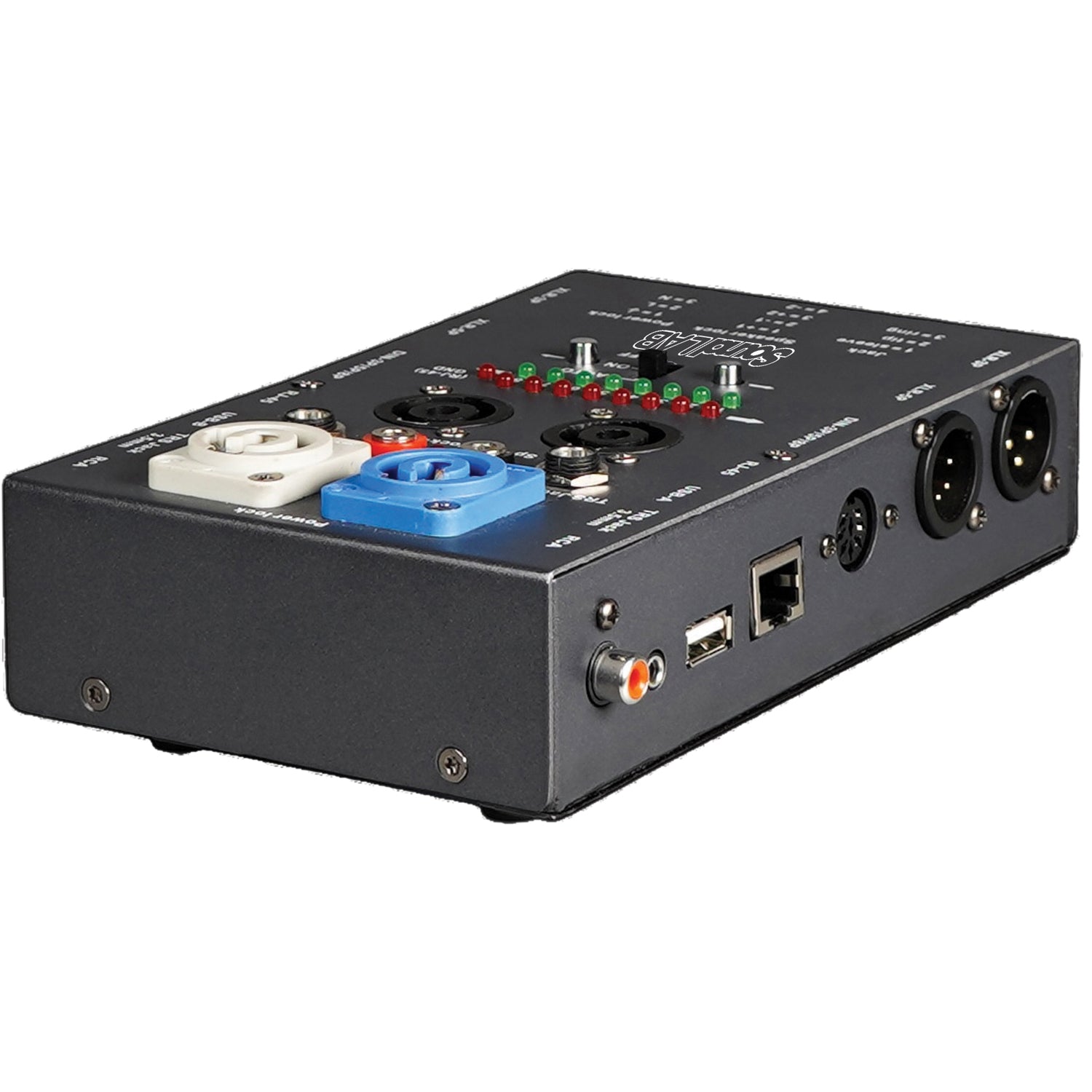 Soundlab cable tester in use, checking an XLR cable connection