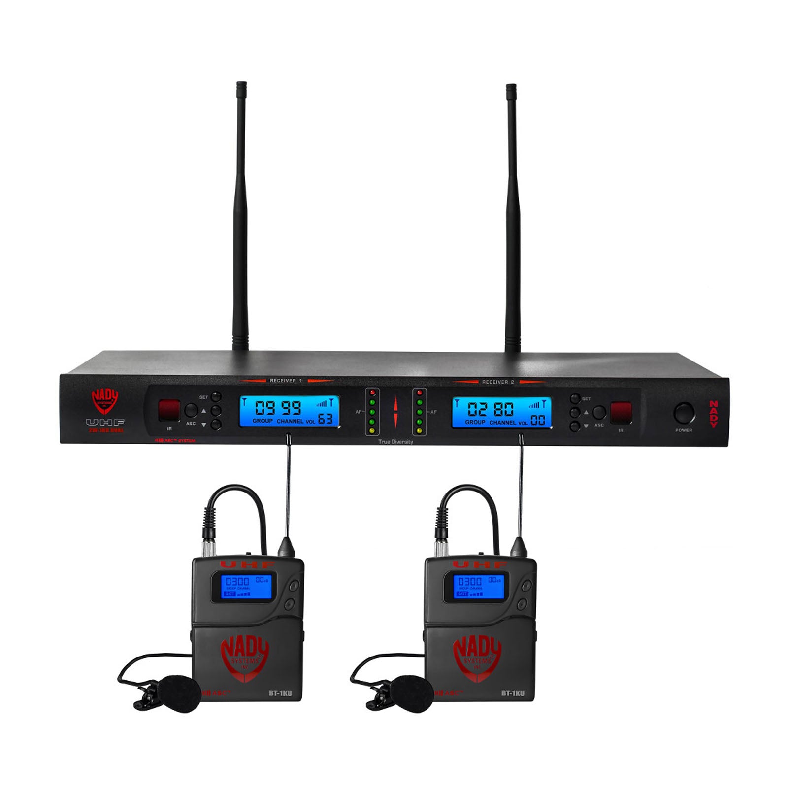 Nady 2W-1KU LT-EU1 Dual True Diversity 1000-Channel Professional UHF Wireless System
