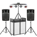 Ultimax DJ Combi Booth and Chauvet DJ Gig Bar 2.0 With QTX QX12A Active Speakers