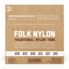 D'Addario EJ33 Folk Nylon Guitar Strings - Normal Tension, Ball-End Design