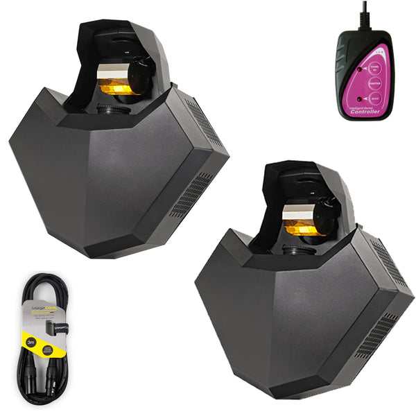 2 x Equinox Helix Evo XP Black 150w Barrel Effect Light with DMX Cable and CA8 Controller
