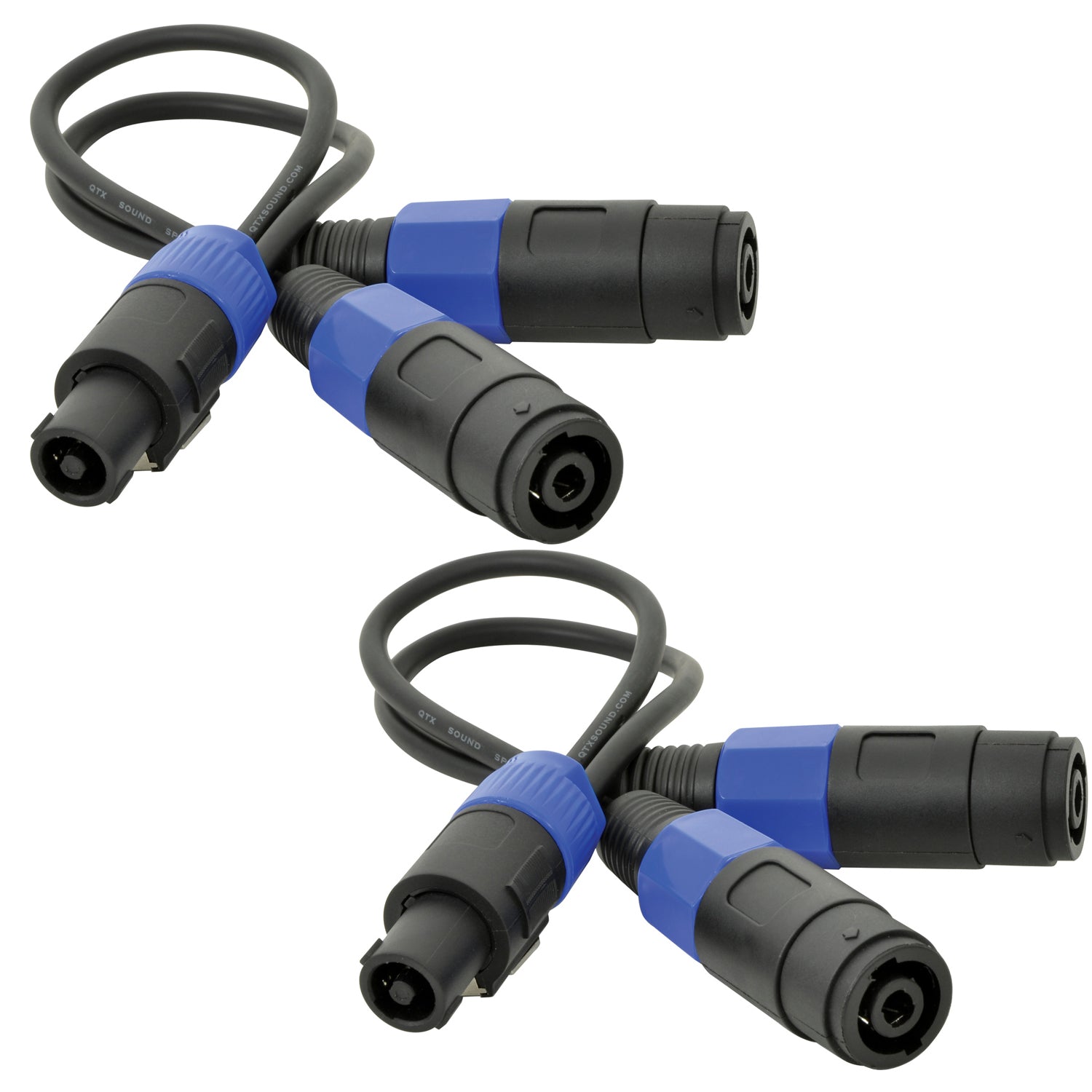 “QTX Speakon speaker cable splitter 2-way 0.3m”