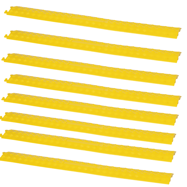 Showgear 1m Yellow ABS Cable Cover 3 - Pack of 8 for professional audio equipment.
