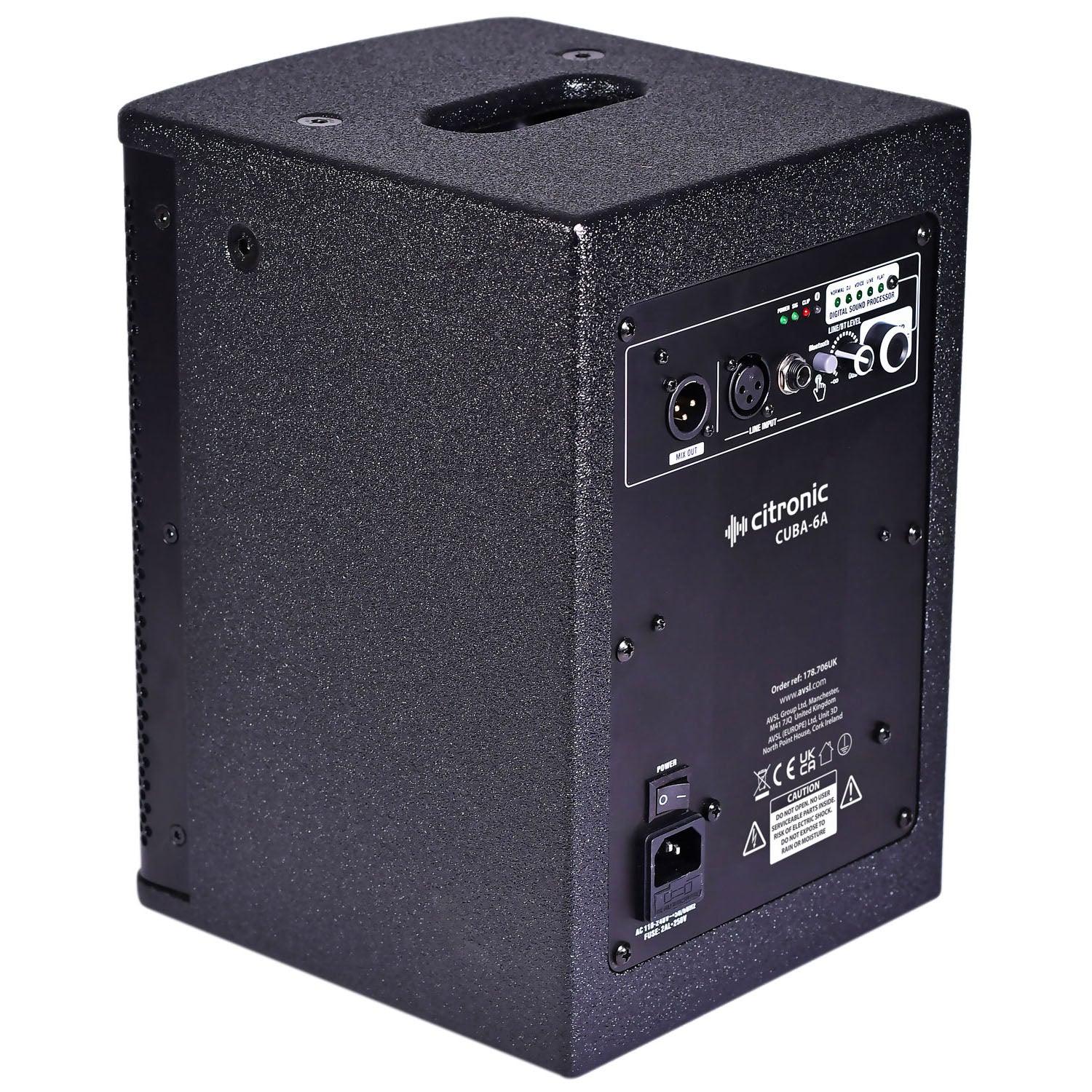 Citronic CUBA-6A 6" 100w Active Speaker With Bluetooth