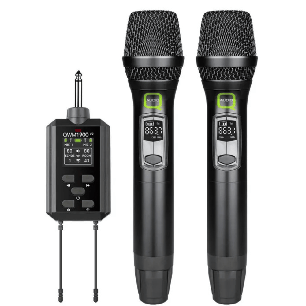 Q-Audio QWM 1900 V2 HH dual wireless handheld microphone system