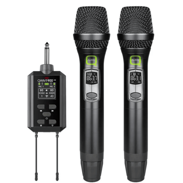 Q-Audio QWM 1900 V2 HH dual wireless handheld microphone system