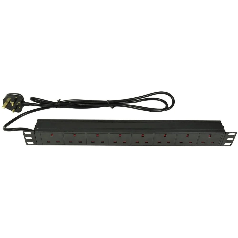 Adastra 1U Rackmount 8-Gang UK Power Distribution Unit + 1.8m Lead