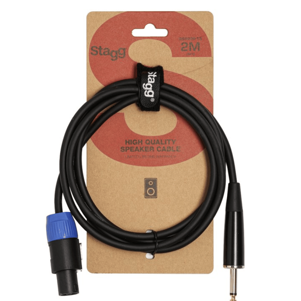 Stagg 2m Speakon to Mono Jack Cable