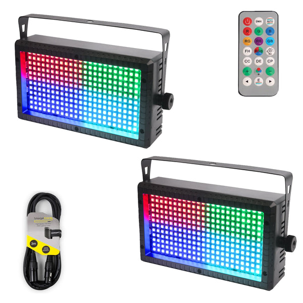 2 X Equinox FX Block RGB LED Strobe Effect Light with DMX Cable