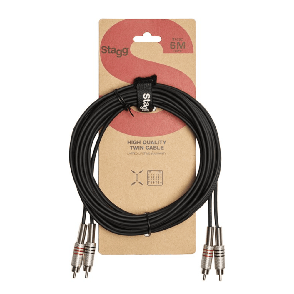 Stagg STC6C 6M Twin RCA To Twin RCA Cable