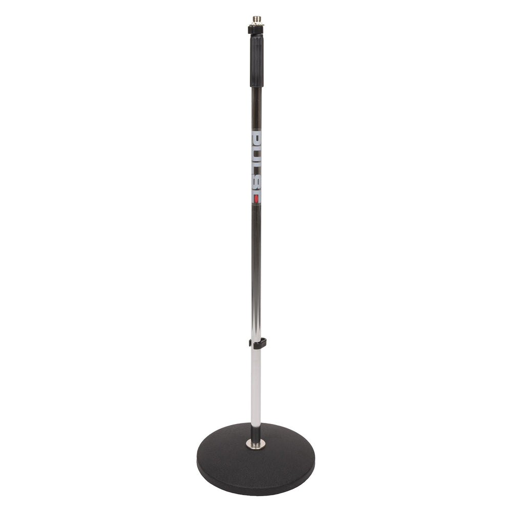 Pulse Chrome Retro Round Base Microphone Stand