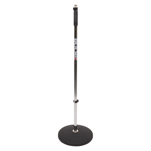 Pulse Chrome Retro Round Base Microphone Stand