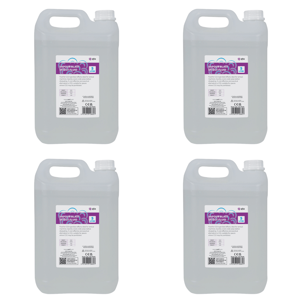 4 x QTX 5L Vapour Blast CO2 Vertical Smoke Machine Effects Fluid