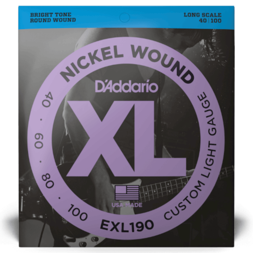 D'Addario EXL190 40-100 Custom Light, Long Scale, XL Nickel Bass Strings