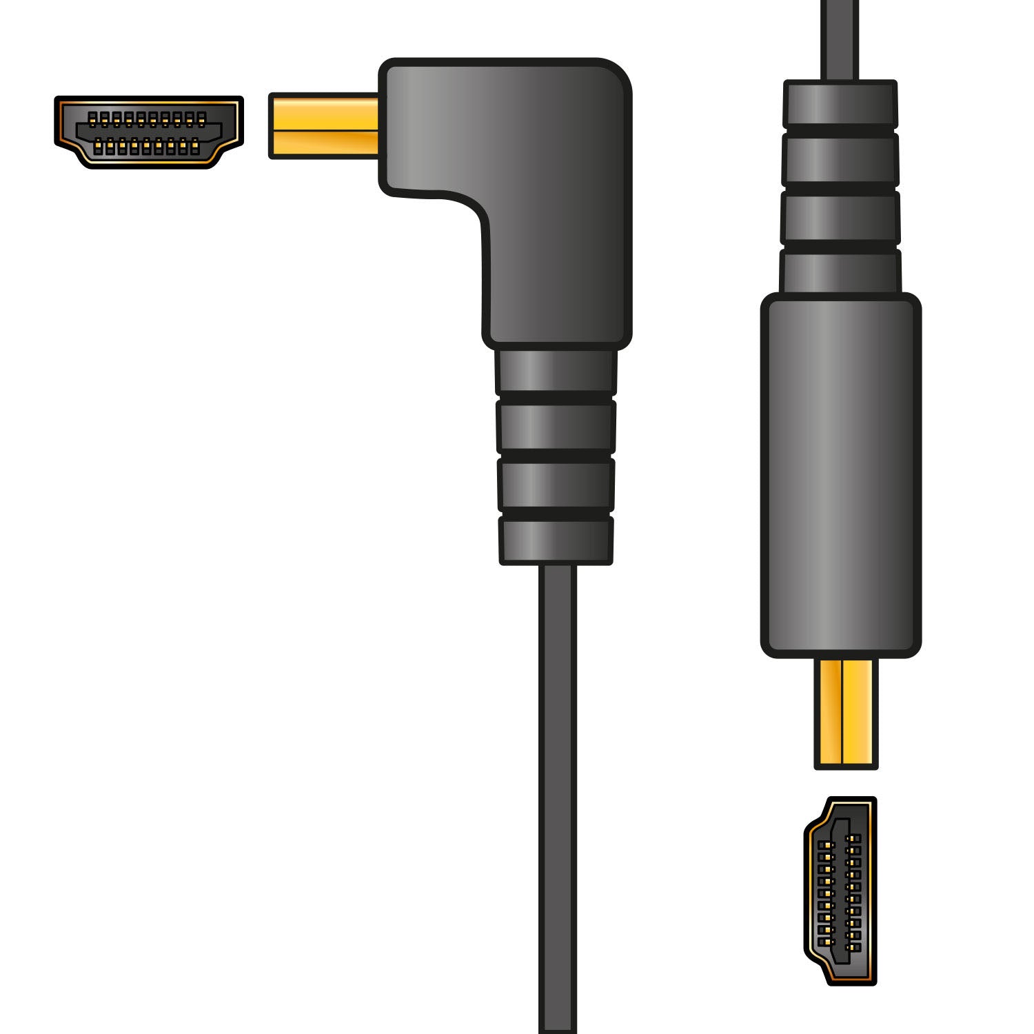 AV:Link 3m 4K Flat HDMI Leads with Right Angled Plug