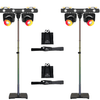 2 x Chauvet DJ FLEXstand FX ILS Black LED Square Base Stand with GigBar Bridge Beam ILS