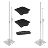 2 x Ultimax UTX524 White 2.4M Square Base 35mm Stands with Extra Poles & Bags
