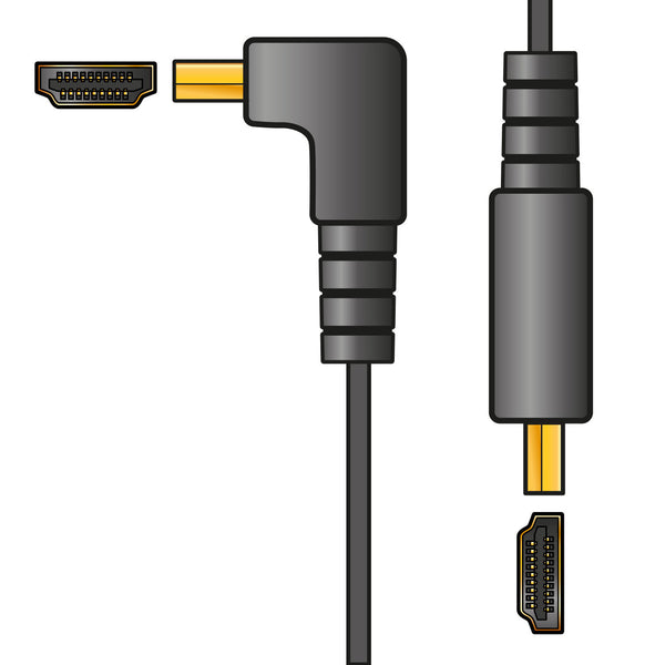 AV:Link 2m 4K Flat HDMI Leads with Right Angled Plug
