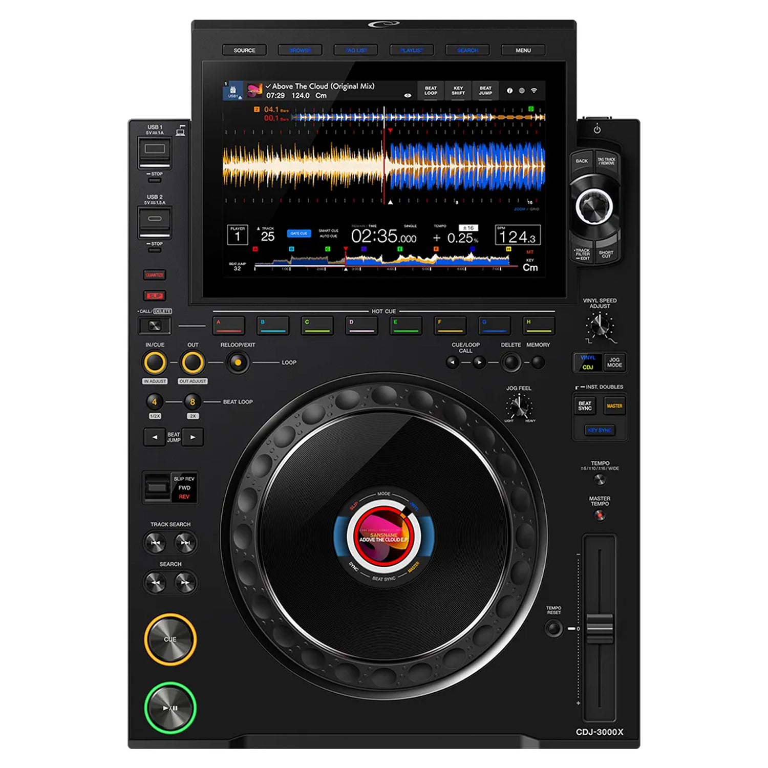 Alphatheta CDJ-3000X with high-resolution touchscreen and jog wheel